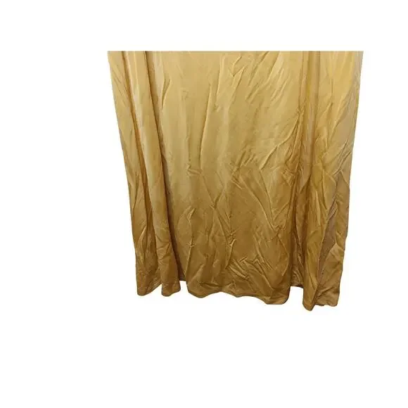 New Lauren Ralph Lauren Gold Yellow Cowl Neck Gown Dress 14 Formal Evening